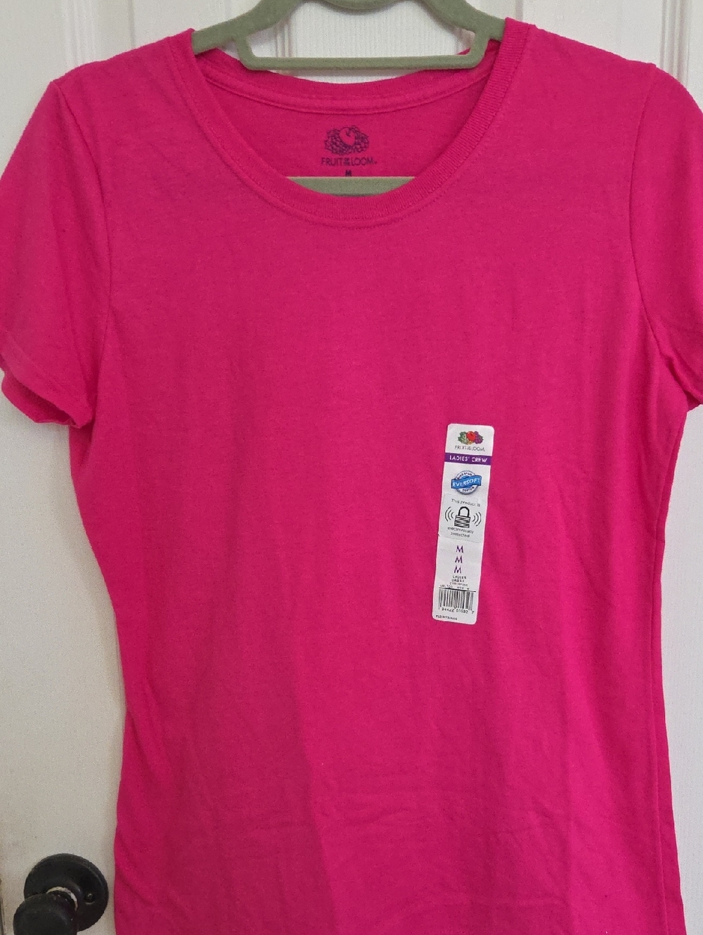 Fruit of the Loom Women's Crew Neck Tee in Hot Pink
